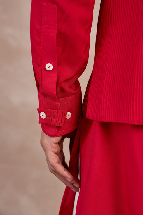 Basic Pintucks Nehru Jacket Set