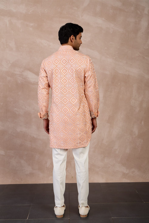 Dice Front Open Edgecut Kurta Set