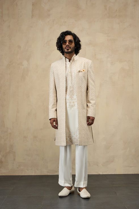 Floral Dori Open Achkan set