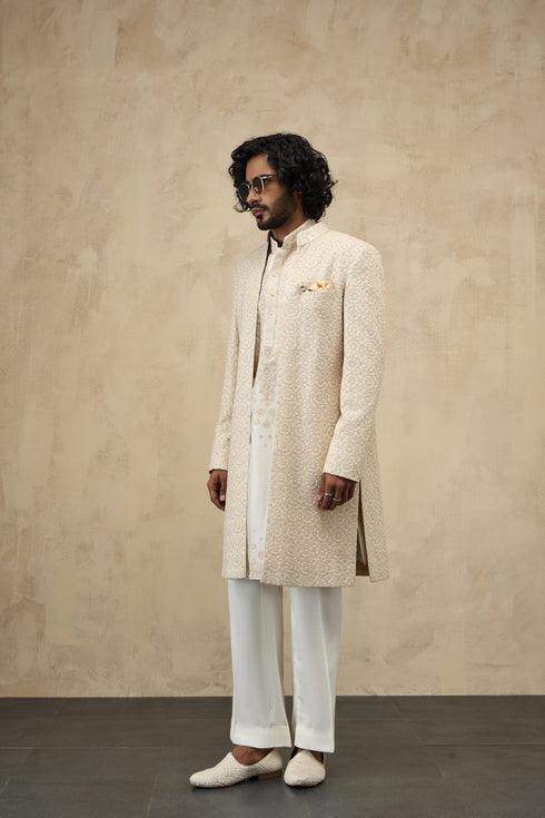 Floral Dori Open Achkan set