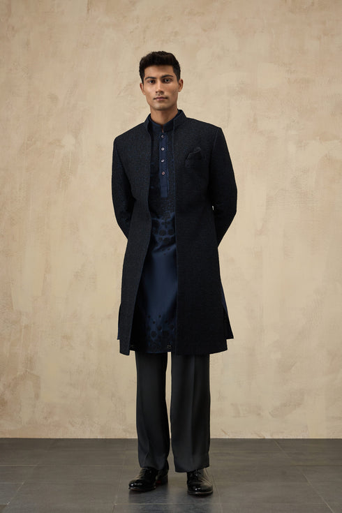 Floral Dori Open Achkan Set