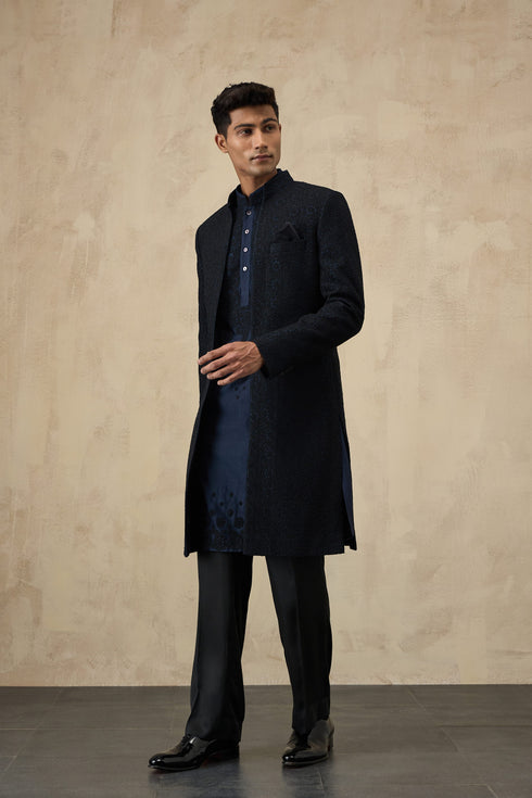 Floral Dori Open Achkan Set