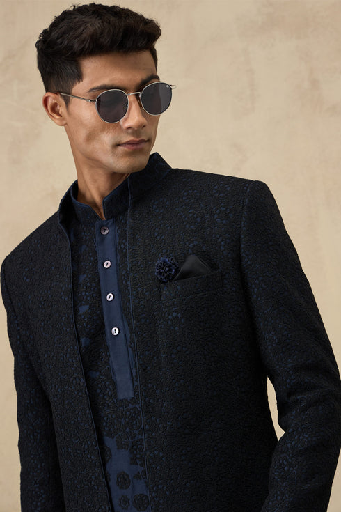 Floral Dori Open Achkan Set