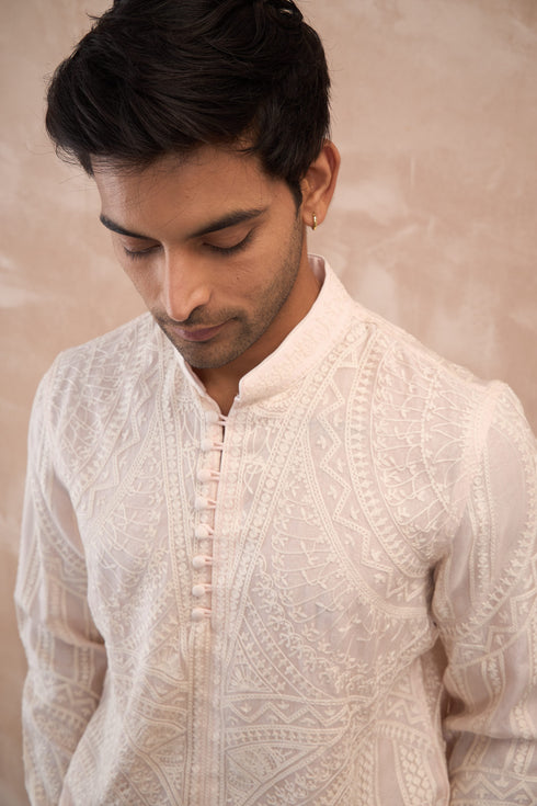 Half Moon Aari Kurta Shirt Set