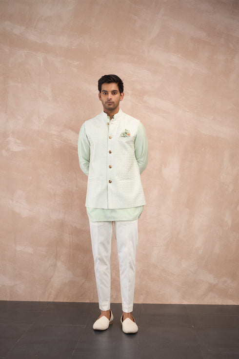 Inara Motif Nehru Jacket Set