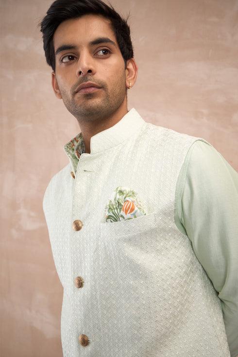Inara Motif Nehru Jacket Set