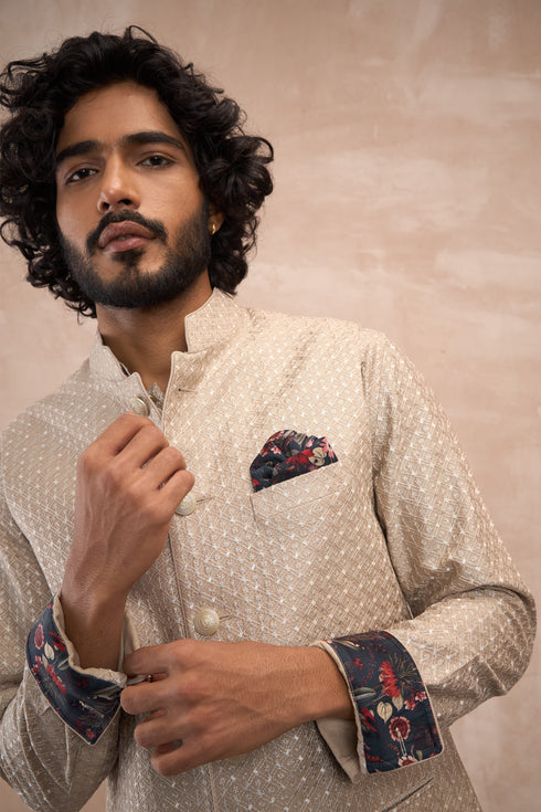 Inara Motif Nehru Jacket Set