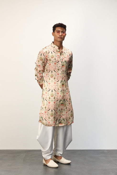 Botenical Peach Kirta Set