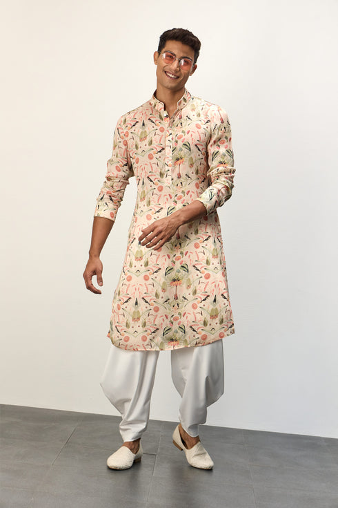 Botenical Peach Kirta Set
