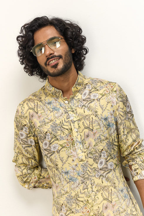 Pastel Yellow Kurta Set