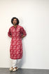 Red Peonies Kurta Set