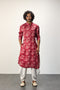 Red Peonies Kurta Set