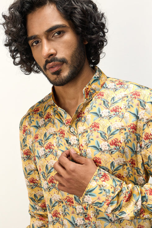 Scarlet Sage Mustard Kurta Set