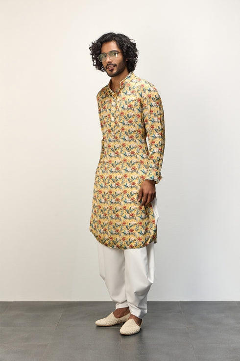 Scarlet Sage Mustard Kurta Set
