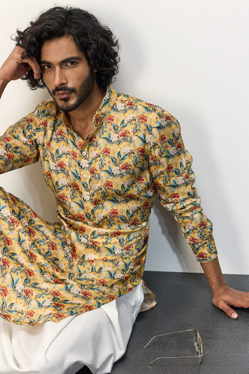 Scarlet Sage Mustard Kurta Set