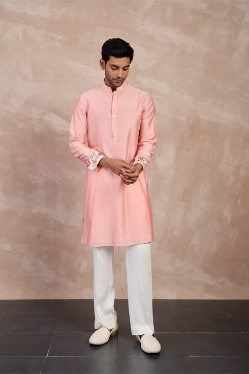 Plain Chanderi Straight Kurta Set