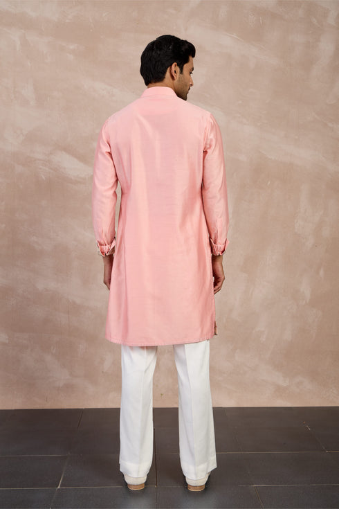 Plain Chanderi Straight Kurta Set
