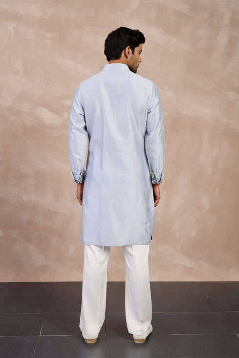 Plain Chanderi Straight Kurta Set