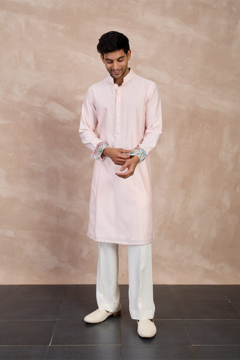 Plain Chanderi Straight Kurta Set