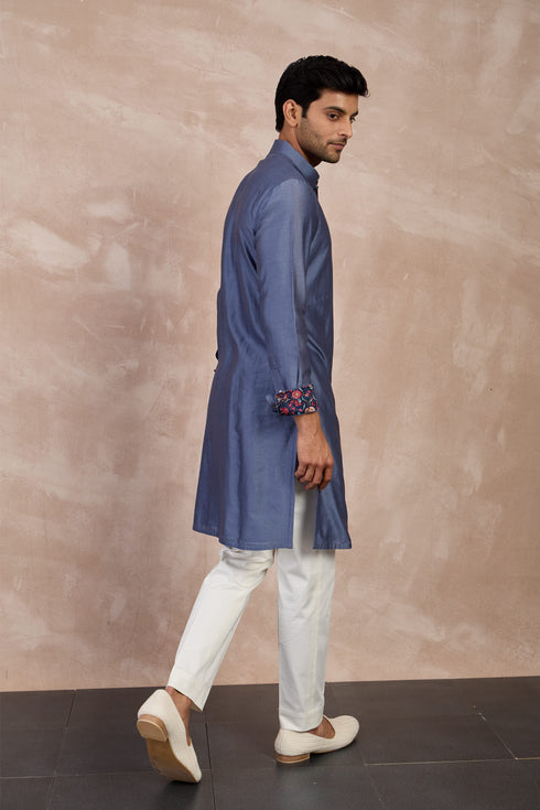 Plain Chanderi Silk Straight Kurta Set