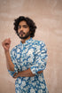 Cobalt Blue Linen Kurta Set