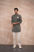 Olive Honeycomb Linen Kurta Set