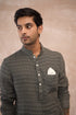 Olive Honeycomb Linen Kurta Set