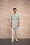 Powder Blue Sunflower Linen Kurta Set