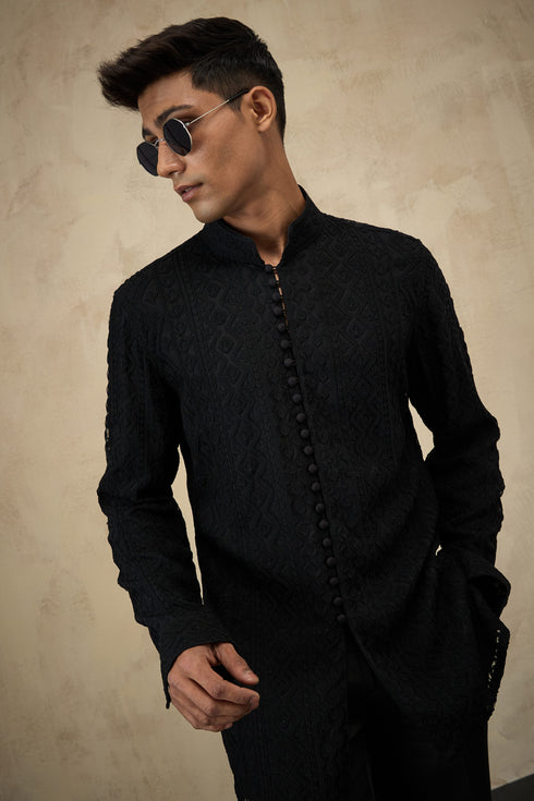 Vertical Dori Full Lupi Button Kurta Set