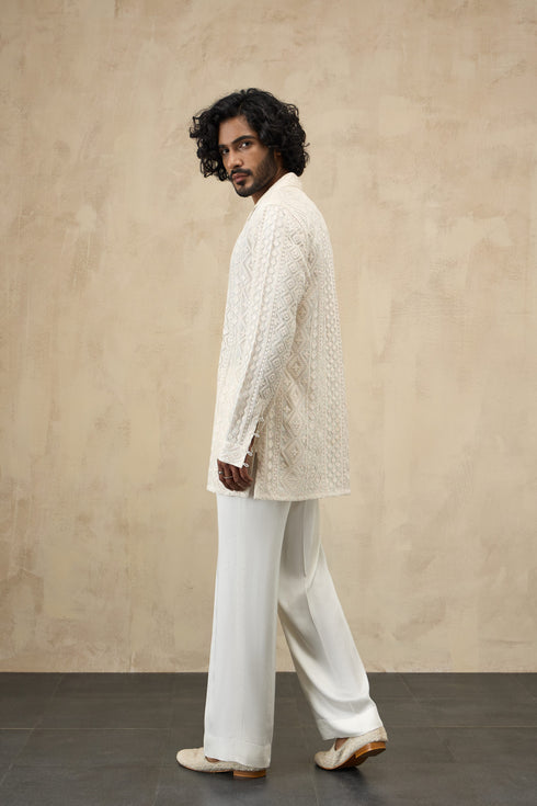 Vertical Full Lupi Button Dori Kurta Shirt Set