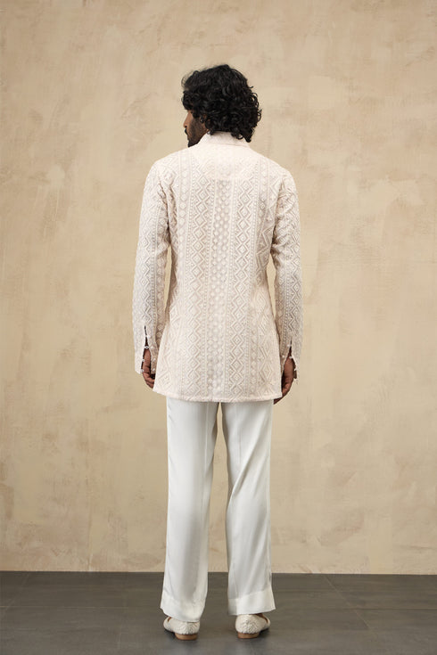 Vertical Dori Full Lupi Button Kurta Shirt Set