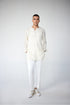 RTW-Chessboard Open Short Achkan with No Collar Kurta Set