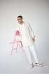 RTW-Chessboard Open Short Achkan with Shirt Collar Kurta Set