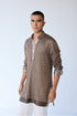 RTW-Squares Bandhgala with Henly False Hem Collar Kurta Set