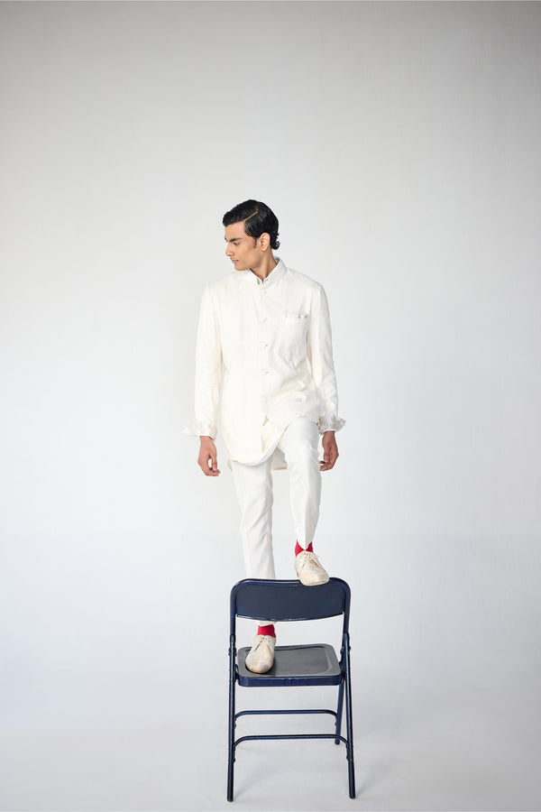 RTW-Square Bandhgala with Shirt Collar Kurta Set
