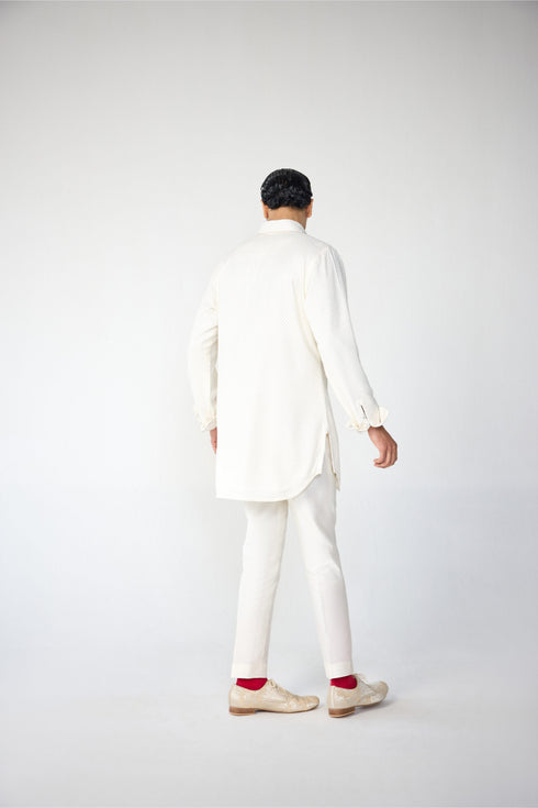 RTW-Square Bandhgala with Shirt Collar Kurta Set